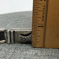 Navajo Watch Bracelet Sterling Silver Turquoise Floral Native American Vintage