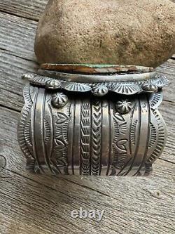 Navajo sterling silver royston turquoise cuff bracelet. CY