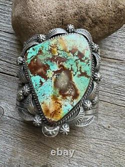 Navajo sterling silver royston turquoise cuff bracelet. CY