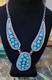 New Charles Johnson Native American Navajo Sterling Silver Turquoise Necklace