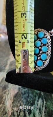 New Charles Johnson Native American Navajo Sterling Silver Turquoise Necklace