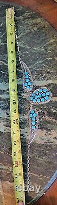 New Charles Johnson Native American Navajo Sterling Silver Turquoise Necklace