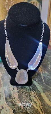New Charles Johnson Native American Navajo Sterling Silver Turquoise Necklace
