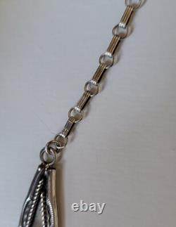 New Charles Johnson Native American Navajo Sterling Silver Turquoise Necklace
