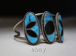 Norman Lee Vintage Native American Navajo Turquoise Sterling Silver Bracelet