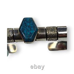 Nusie Belon Native American Navajo Sterling Silver Turquoise Cuff Bracelet