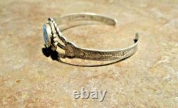 OLD 1960's Navajo Sterling Silver SPIDERWEB TURQUOISE Bracelet