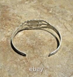 OLD 1960's Navajo Sterling Silver SPIDERWEB TURQUOISE Bracelet