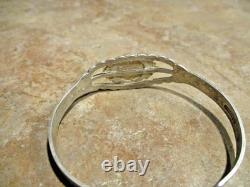 OLD 1960's Navajo Sterling Silver SPIDERWEB TURQUOISE Bracelet