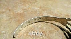 OLD 1960's Navajo Sterling Silver SPIDERWEB TURQUOISE Bracelet