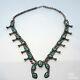 Old Pawn Navajo Sterling Silver Squash Blossom Necklace 27.5 Turquoise W2c1
