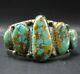 Old Navajo Hand Stamped Sterling Silver Royston Turquoise Cuff Bracelet