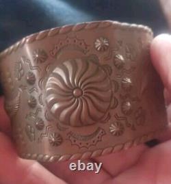 Old Native American Navajo Fred Harvey Era Copper Cuff Really Fine