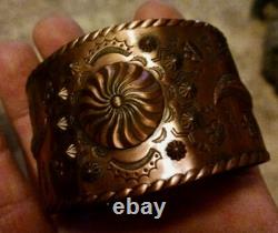 Old Native American Navajo Fred Harvey Era Copper Cuff Really Fine