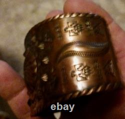 Old Native American Navajo Fred Harvey Era Copper Cuff Really Fine