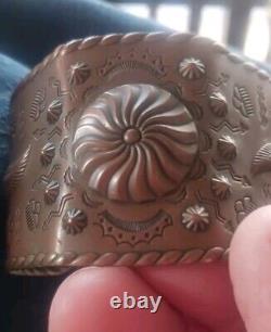 Old Native American Navajo Fred Harvey Era Copper Cuff Really Fine
