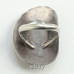 Old Native American Navajo Natural Turquoise Ring Size 7 Stamped Raindrops 925