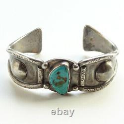 Old Native American, Navajo Turquoise Cuff Bracelet 40 Grams Sterling Silver