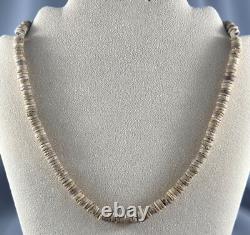 Old Pawn Navajo Shell Bead Necklace 19 1/2 Long Silver Tips