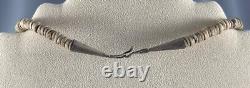 Old Pawn Navajo Shell Bead Necklace 19 1/2 Long Silver Tips