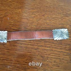 Old Pawn Southwestern Native American Navajo Concho (12) Leather Belt (163g) 26