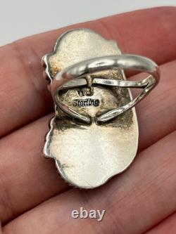 Old Pawn Wilbert Benally Navajo Sterling Silver Signed Turquoise Ring Sz. 7.5
