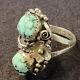 Platero Navajo Huge Turquoise Sterling Silver Ring Size 7 Navajo 925