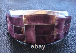 Purple Spiny Bracelet Inlay Sterling Native American Signed Cuff