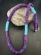 Purple Sugilite Blue Turquoise Bead Navajo Sterling Silver Necklace 22 17915