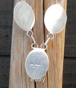 RARE! Native American Navajo Amber Sterling Silver Necklace By Ella Peter