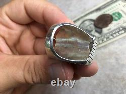 RAY JACK Native American/Navajo/Western Sterling Silver Ring Sz 9.75 Blue Opal