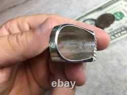 RAY JACK Native American/Navajo/Western Sterling Silver Ring Sz 9.75 Blue Opal
