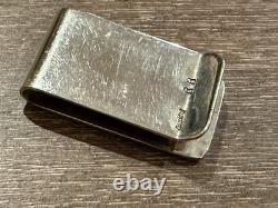RH RANDY HOSKIE NAVAJO STERLING SILVER MONEY CLIP 23g NATIVE AMERICAN TRIBAL RUG