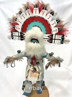 Rainbow Maiden Native American Navajo Kachina signed S V Young Wood Carving