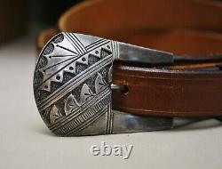 Randy Shorty Native American Navajo Sterling Sterling Belt Buckle Ranger Set