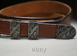 Randy Shorty Native American Navajo Sterling Sterling Belt Buckle Ranger Set