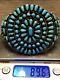 Rare Collectible Old Pawn Sterling Gem Blue Turquoise Cluster Cuff Bracelet 89+g