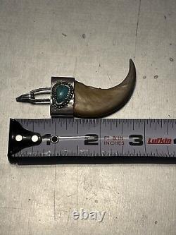 Rare Size Native American Old Pawn Navajo Sterling Turquoise Pendant