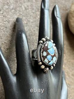 Ray Bennett Sterling Silver Golden Hill Turquoise Ring. Size 8.5. Navajo