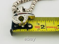Ray Tracey + Knifewing Segura Navajo Sterling Silver Inlaid Bear on Necklace