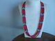 Red Coral And Turquoise And Silver Native American Navajo Style Necklace