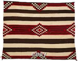 Red Navajo Chief's Blanket Rug Southwestern Wool Rug Native American Rug, 5'x4