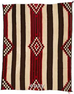 Red Navajo Chief's Blanket Rug Southwestern Wool Rug Native American Rug, 5'x4