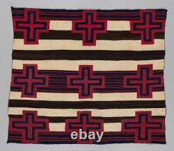 Red Navajo Chief's Blanket Rug Southwestern Wool Rug Native American Rug, 5x4 ft