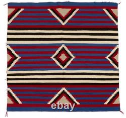 Red Navajo Chief's Blanket Rug Southwestern Wool Rug Native American Rug, 5x5 ft