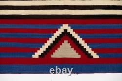 Red Navajo Chief's Blanket Rug Southwestern Wool Rug Native American Rug, 5x5 ft