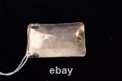 Running Bear Native American Navajo Hand Tooled Sterling, Green Turquoise, 12kgf