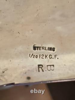 Running Bear Native American Navajo Hand Tooled Sterling, Green Turquoise, 12kgf