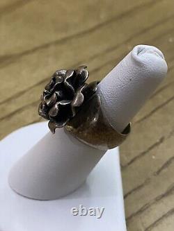 Ryan Sanchez Sterling Silver Native American Navajo Flower Ring Size 7 Adj