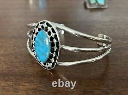 SALE! Native American Navajo Turquoise Sterling Cuff Bracelet By Raymond Yazzie